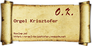 Orgel Krisztofer névjegykártya